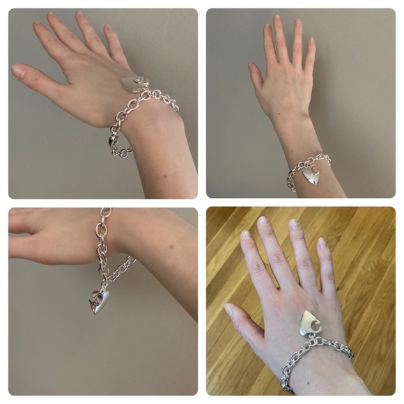 Gucci Sterling Silver Heart Cut-Out G Charm Logo Chain Bracelet 8” New Box $700 - Picture 14 of 16